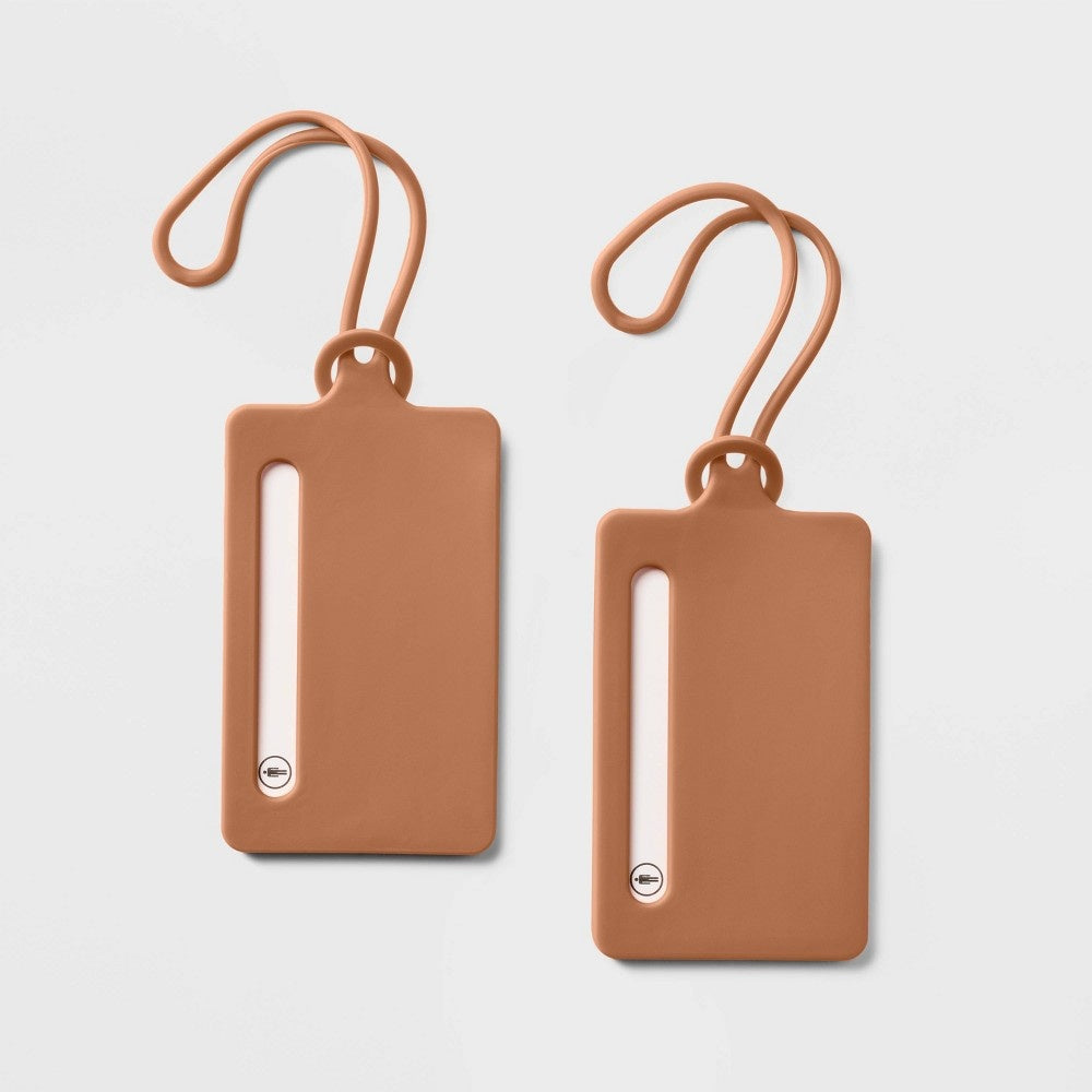 2pk Silicone Luggage Tag Amber Brown - Open Story™ - Bellso